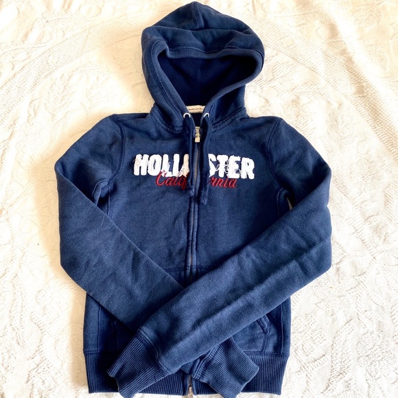 Like-New Hollister Navy Blue Hoodie - Picture 1 of 6